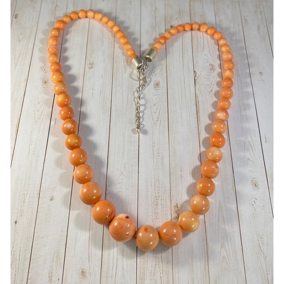 Jay King DTR Necklace 925 Angel Skin Coral Beaded Southwestern Heavy Signed - Picture 5 of 7